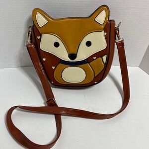Adorable Fox Crossbody Bag - Tan and Cream